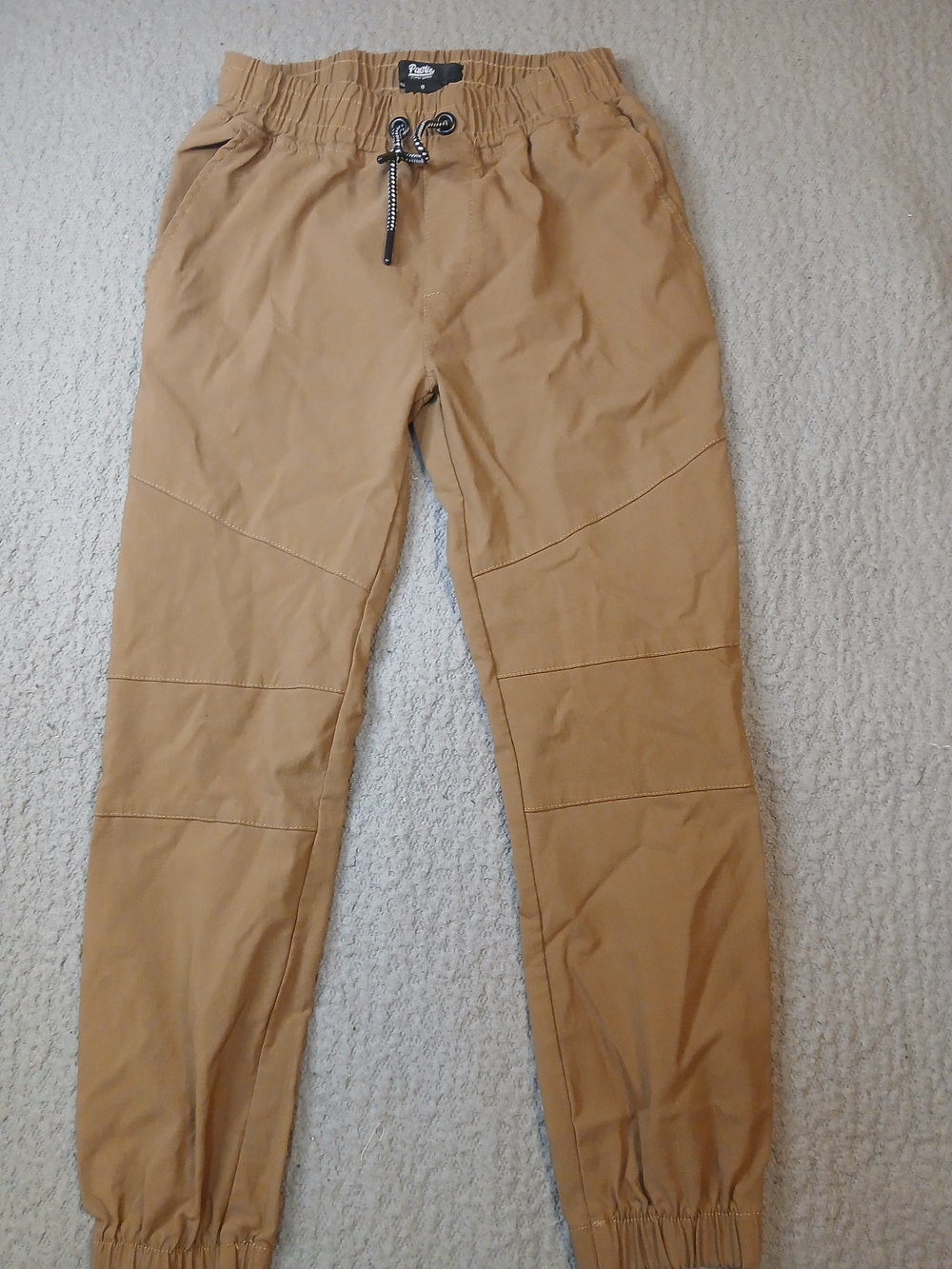 Public Supply Co. NYC Boys Jogger Pants Size 8 Brown Elastic Waist Tie String
